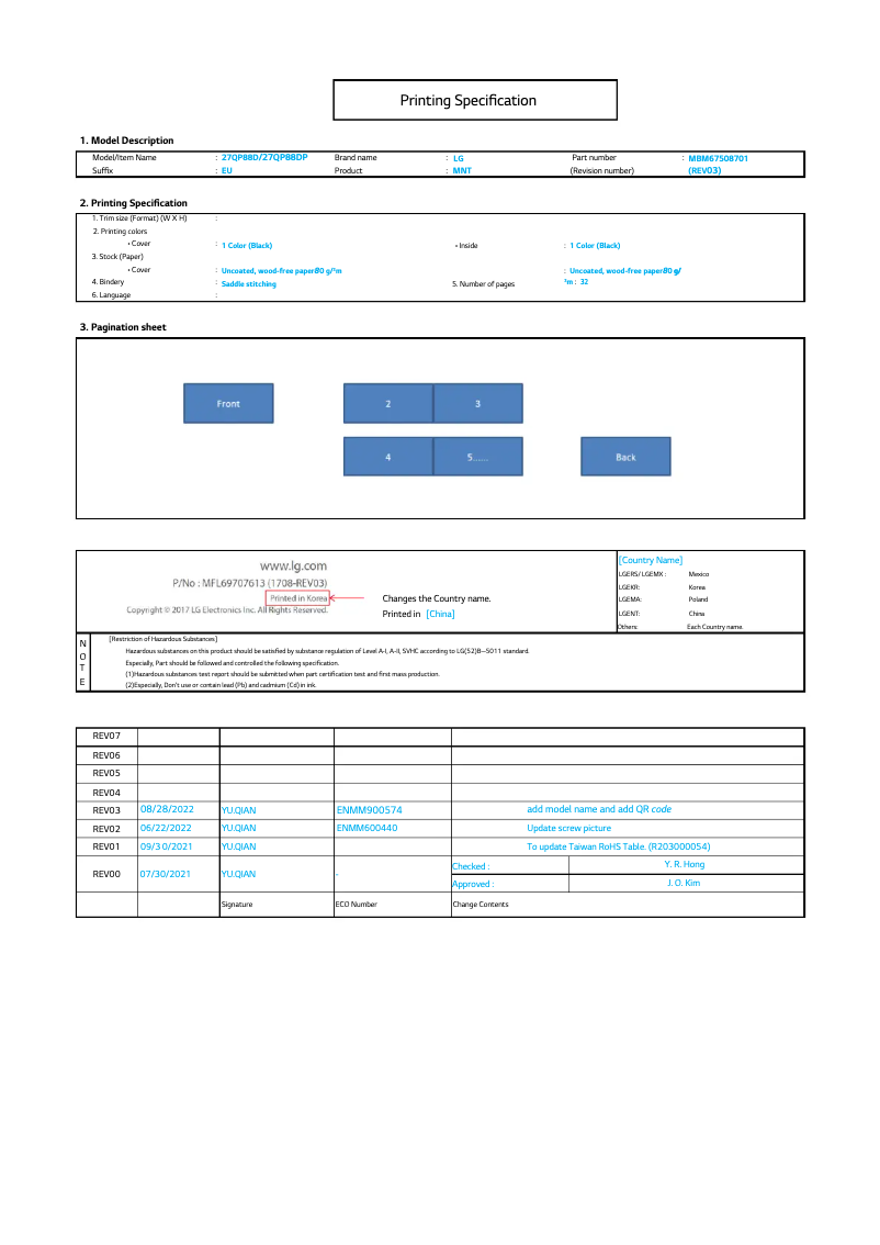 Page n°1 - Guide d'installation LG 27QP88D