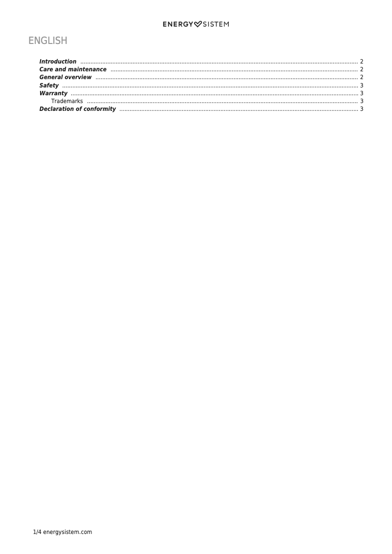 Page n°1 - Manuel utilisateur Energy Sistem Earphones Running 2
