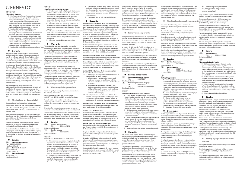 Page n°1 - Manuel utilisateur Ernesto HG06895