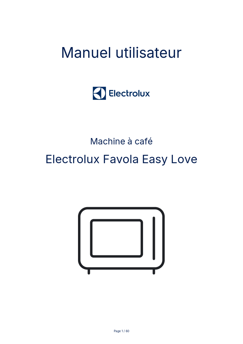 Image de la première page du manuel de l'appareil Favola Easy Love