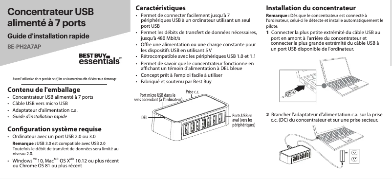 Image de la première page du manuel de l'appareil BE-PH2A7AP