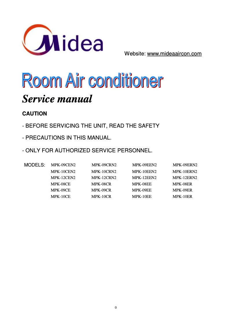 Página 1 del manual Manual de usuario Midea MPK-12EEN2