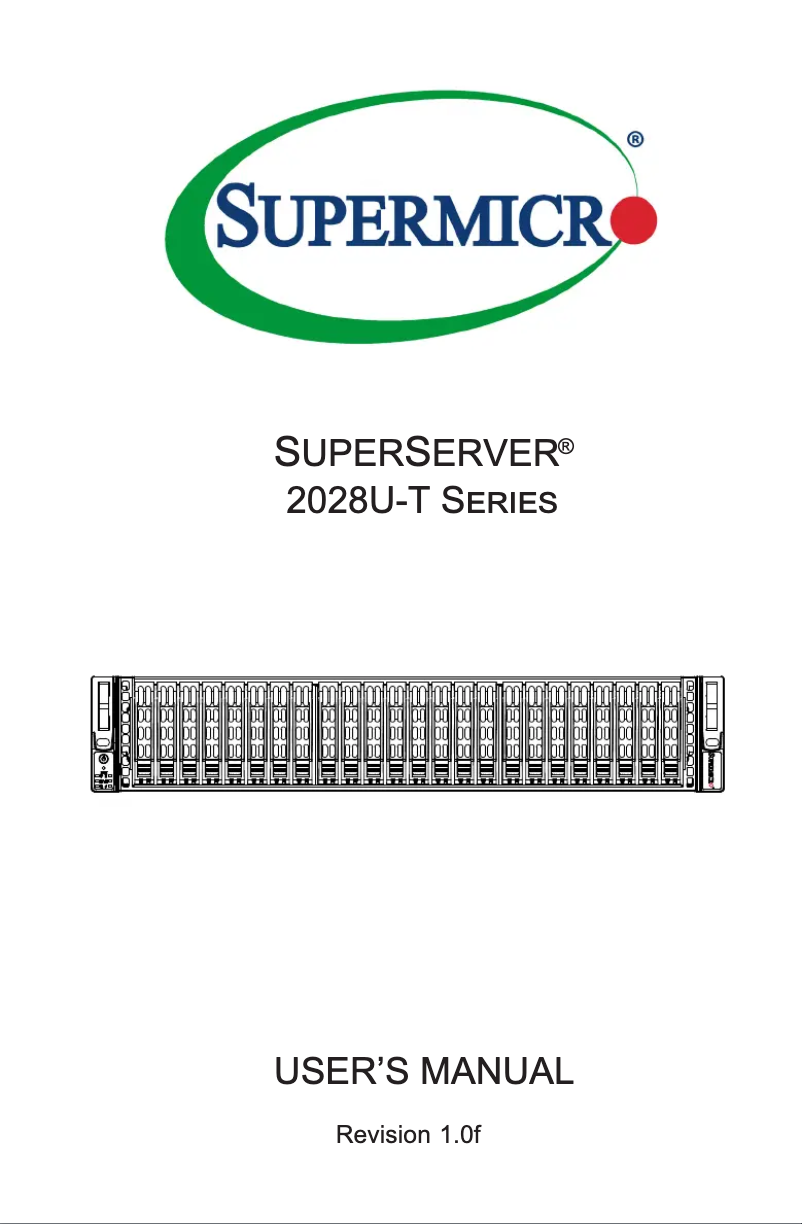 Image de la première page du manuel de l'appareil SuperServer 2028U-TRTP+