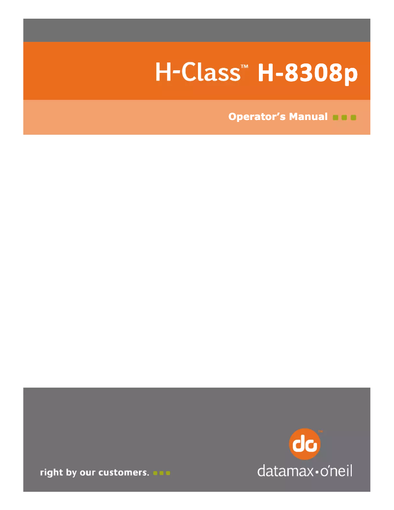 Page 1 de la notice Manuel utilisateur Datamax O'Neil H-8308P