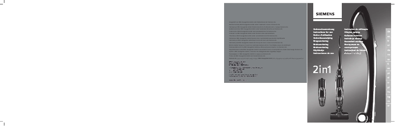 Page 1 de la notice Manuel utilisateur Siemens VBH14401