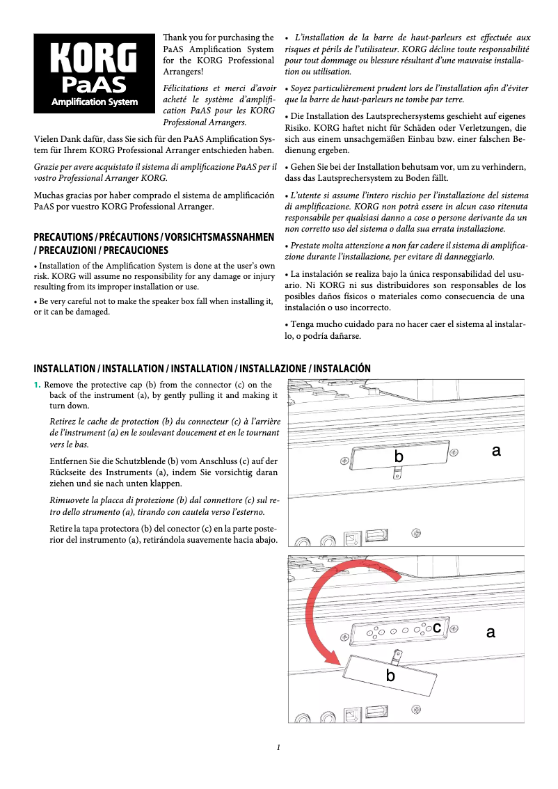 Page 1 de la notice Manuel utilisateur Korg PA3X Le Musikant