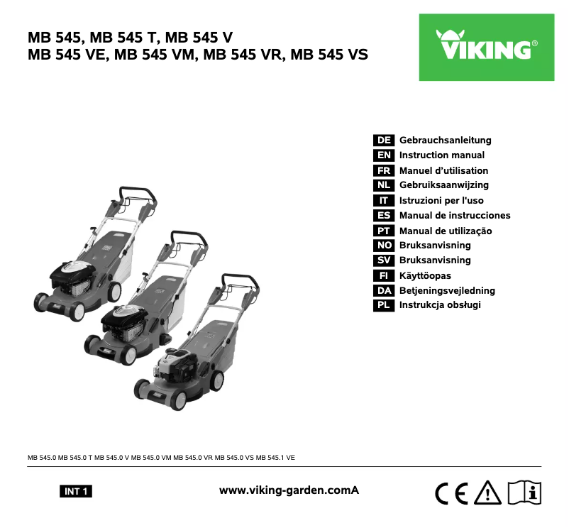 Image de la première page du manuel de l'appareil MB 545 VS