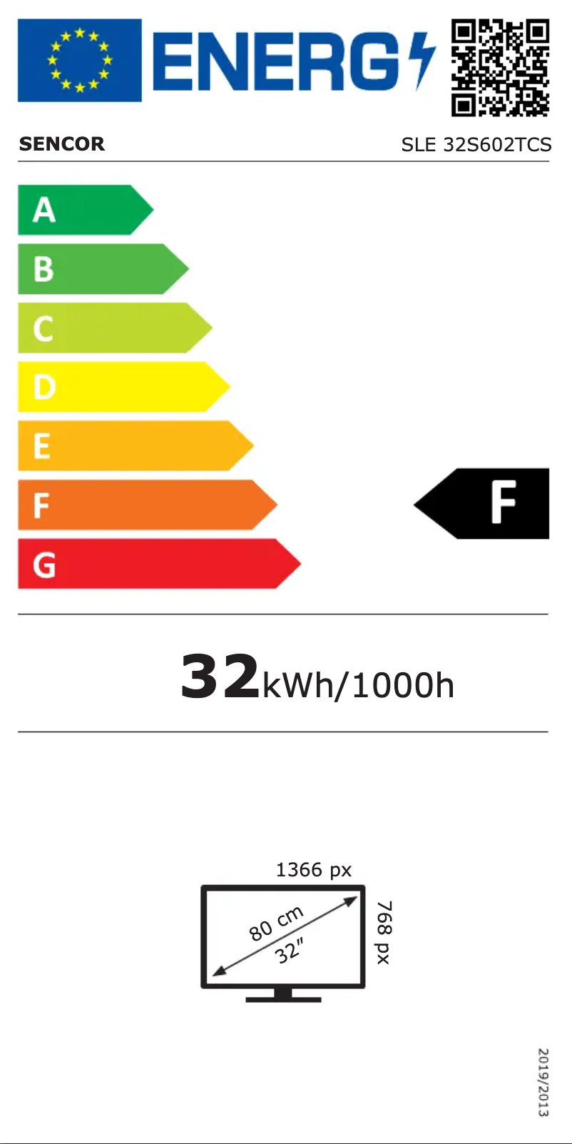 Page n°1 - Label énergétique Sencor SLE 32S602TCS