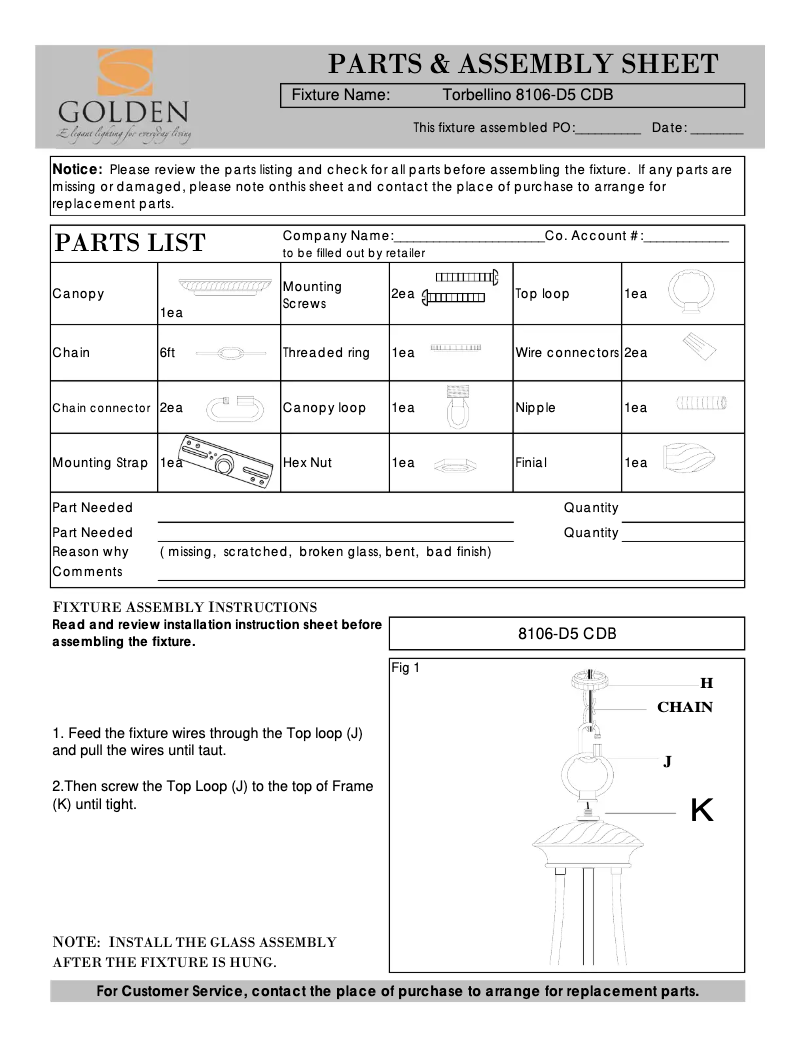 Page n°1 - Manuel utilisateur Golden Lighting Torbellino 8106-D5 CDB
