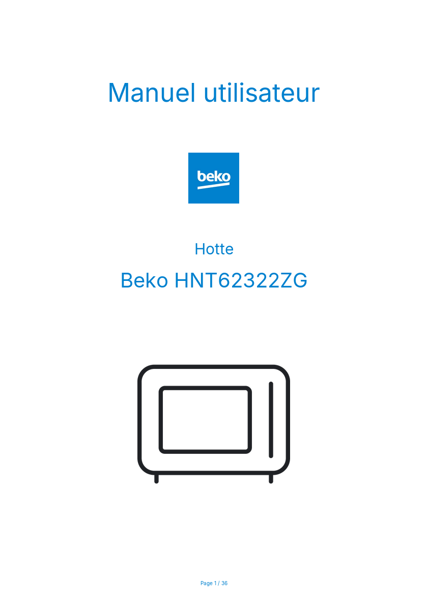 Page n°1 - Manuel utilisateur Beko HNT62322ZG