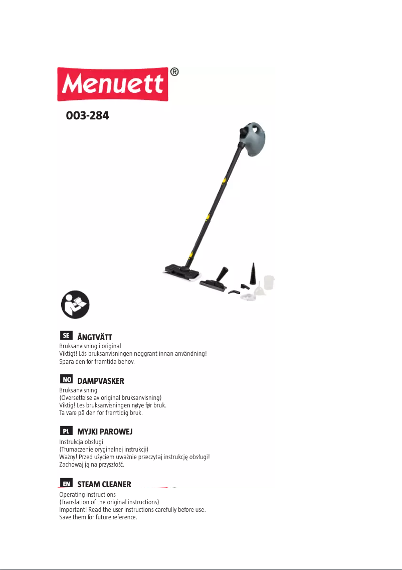 Página 1 del manual Manual de usuario Menuett 003-284