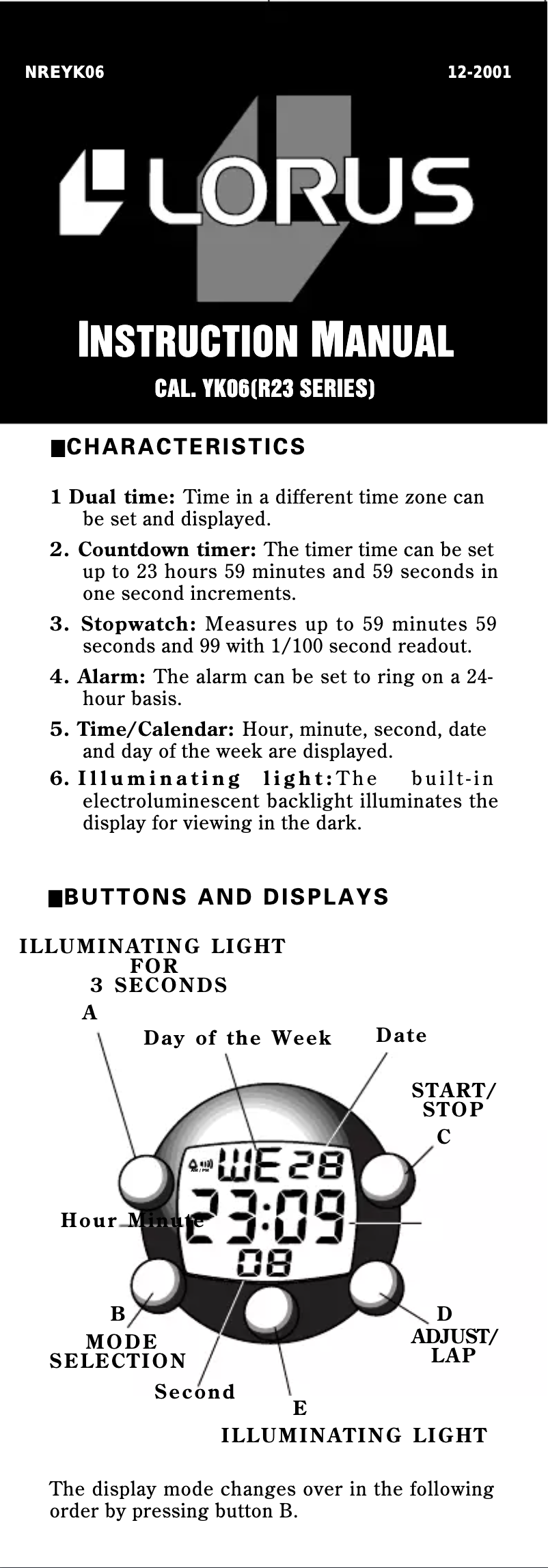 Image de la première page du manuel de l'appareil YK06