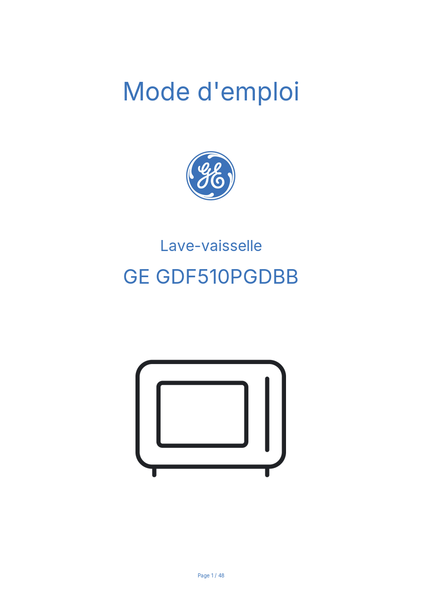 Image de la première page du manuel de l'appareil GDF510PGDBB