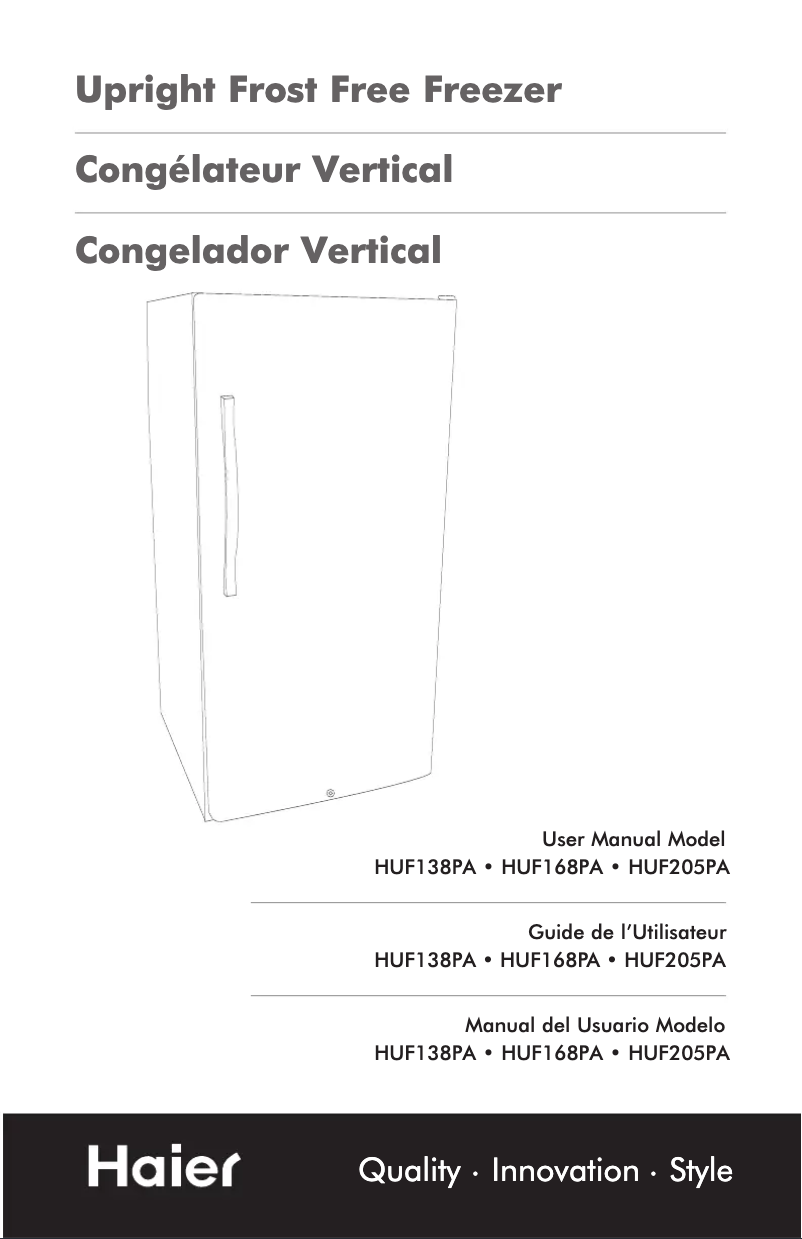 Página 1 del manual Manual de usuario Haier HUF205PA