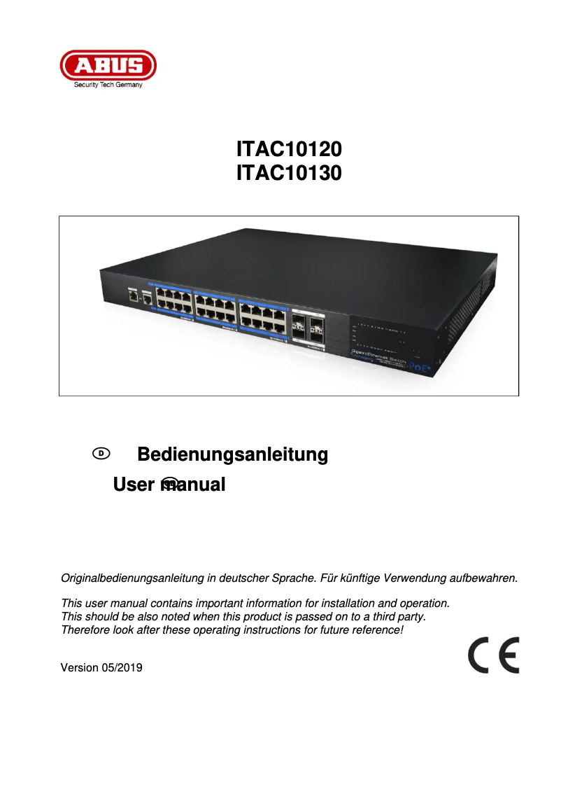 Imagen de la primera página del manual del dispositivo ITAC10120