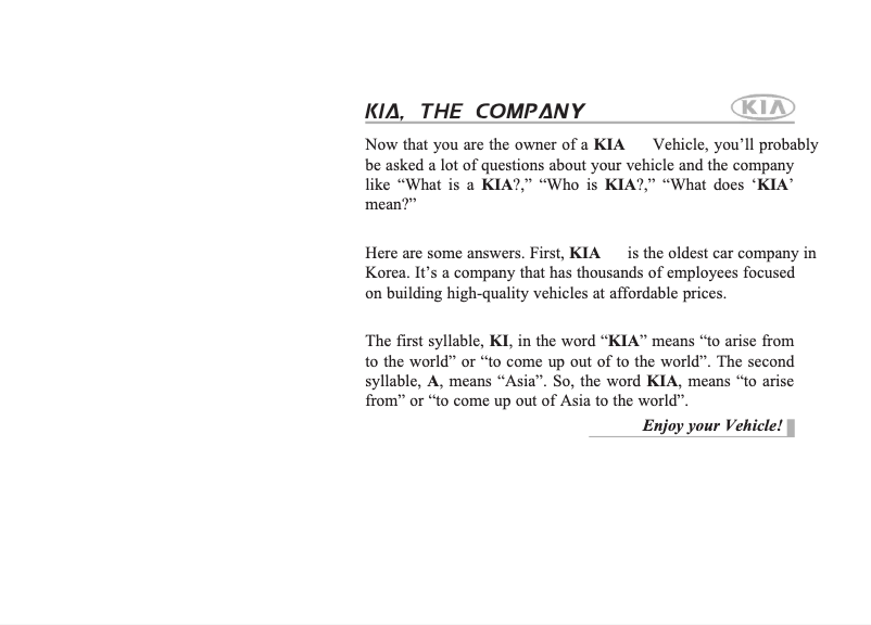 Page 1 de la notice Manuel utilisateur Kia Carens (2010)