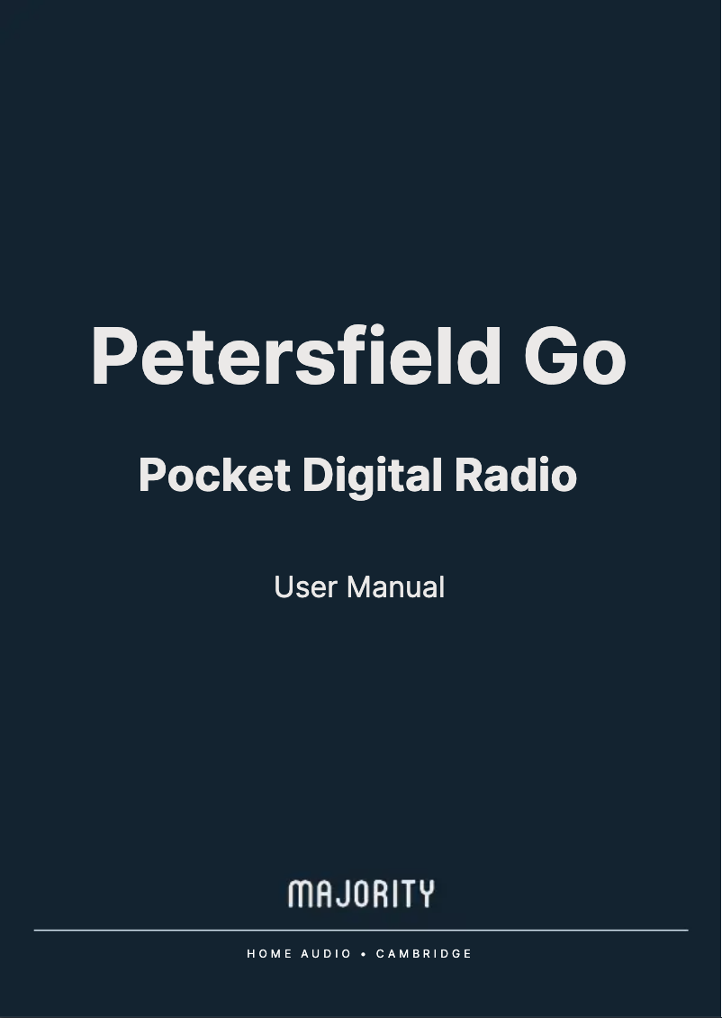 Page 1 de la notice Manuel utilisateur Majority Petersfield Go