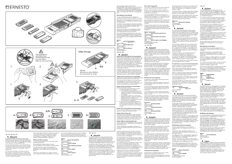 Page n°1 - Manuel utilisateur Ernesto HG08865A