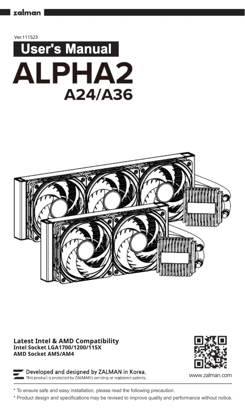 Página 1 del manual Manual de usuario Zalman ALPHA2 A24