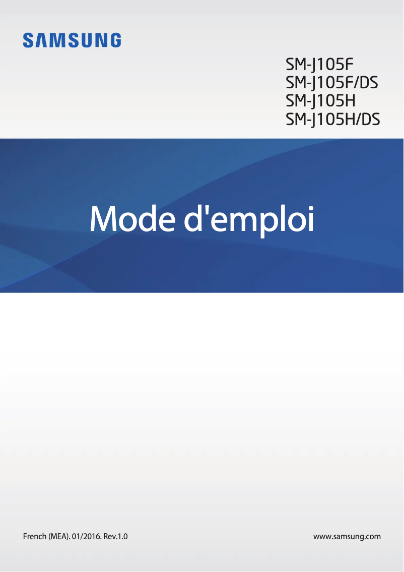 Image de la première page du manuel de l'appareil Galaxy J1 mini