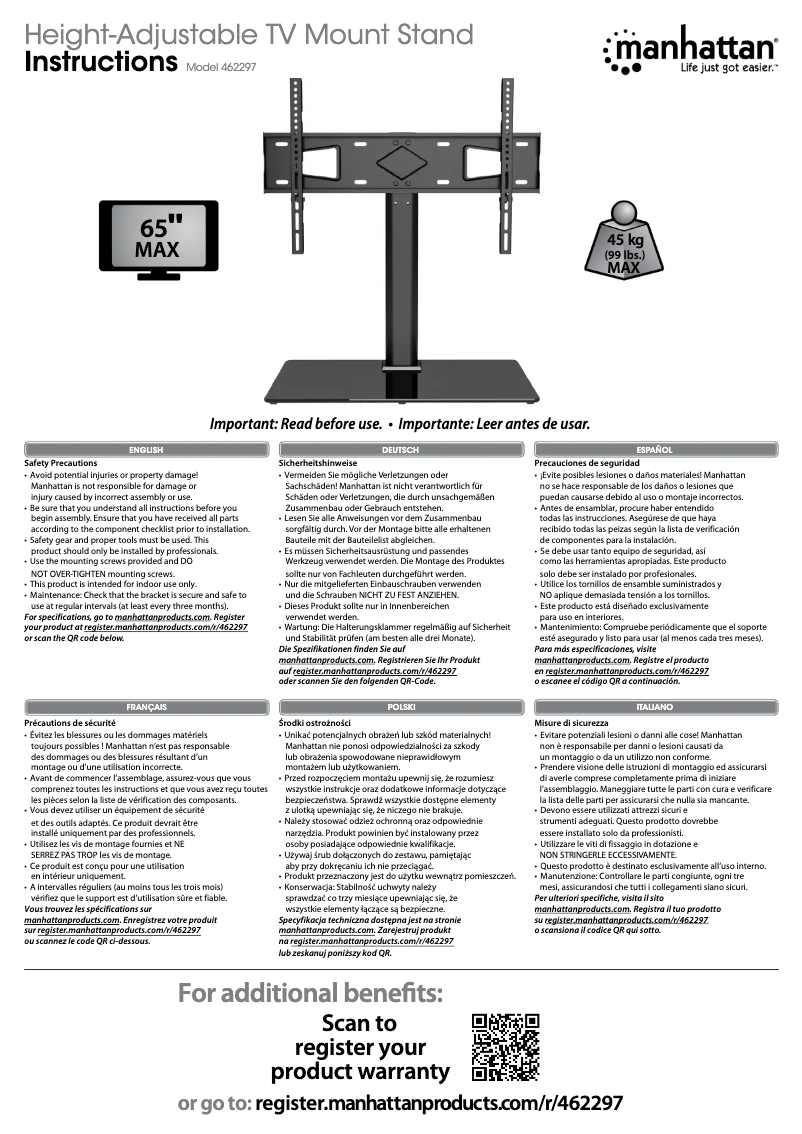 Image de la première page du manuel de l'appareil 462297