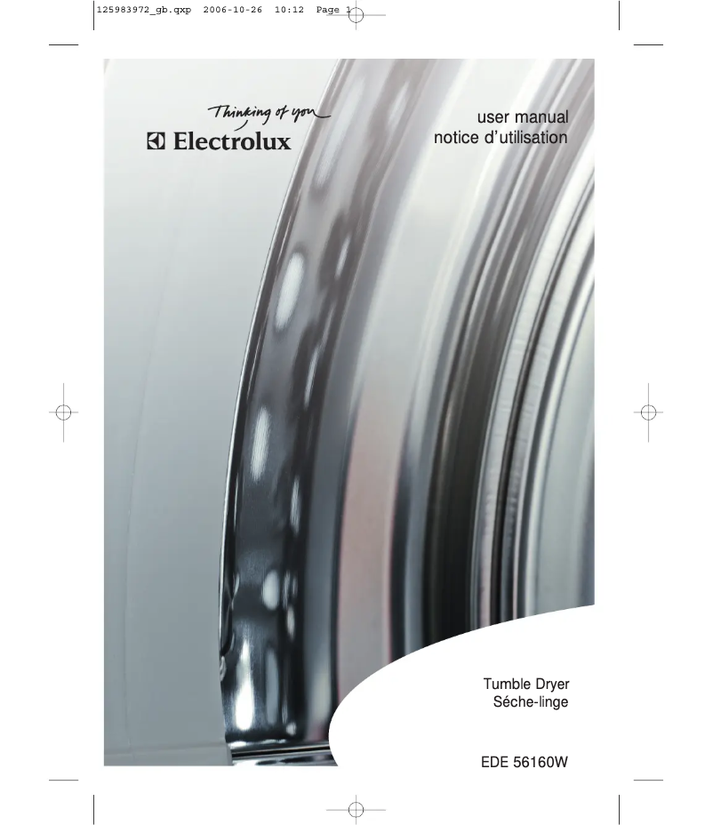 Page n°1 - Manuel utilisateur Electrolux EDE56160
