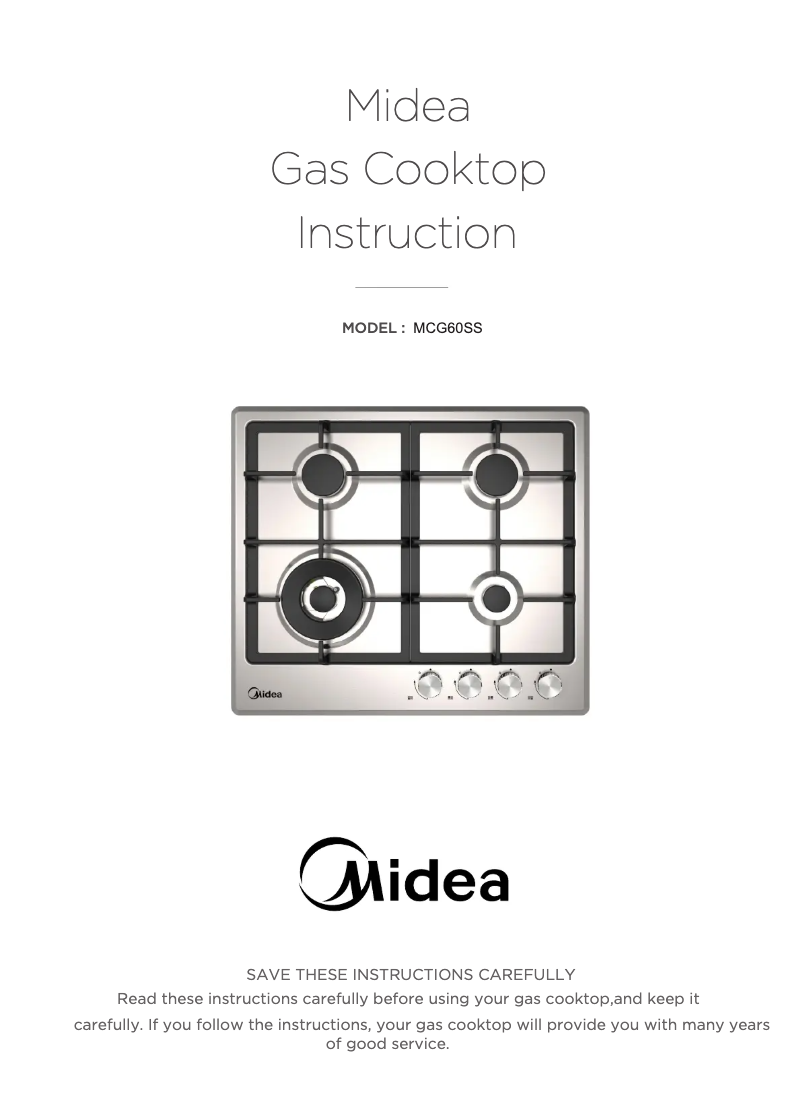 Page 1 de la notice Manuel utilisateur Midea MCG60SS