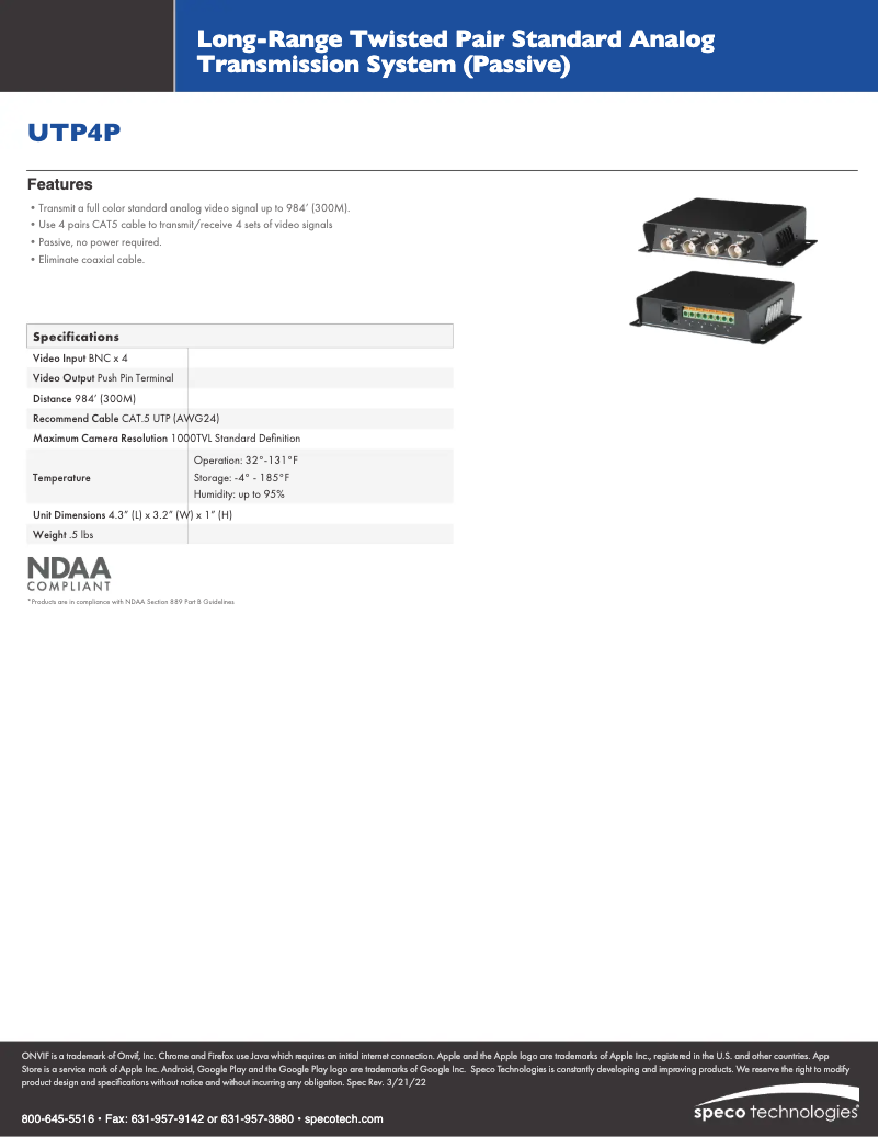 First page image of the manual for UTP4P