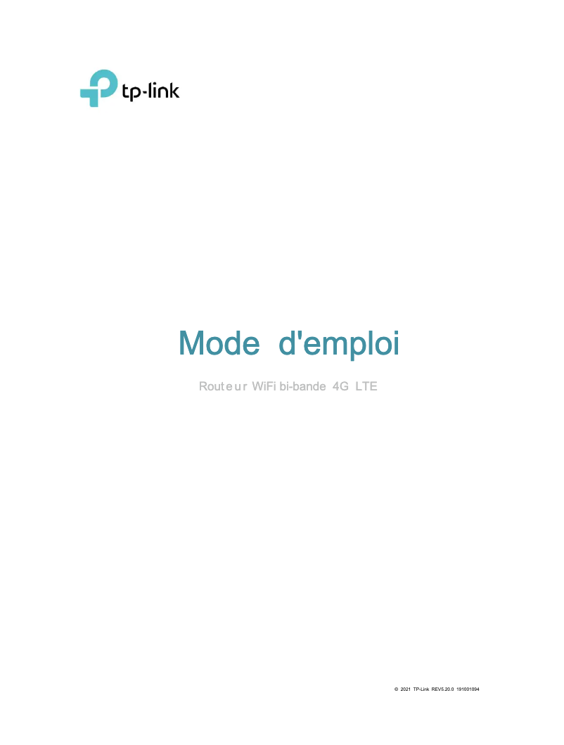 Image de la première page du manuel de l'appareil Archer MR400