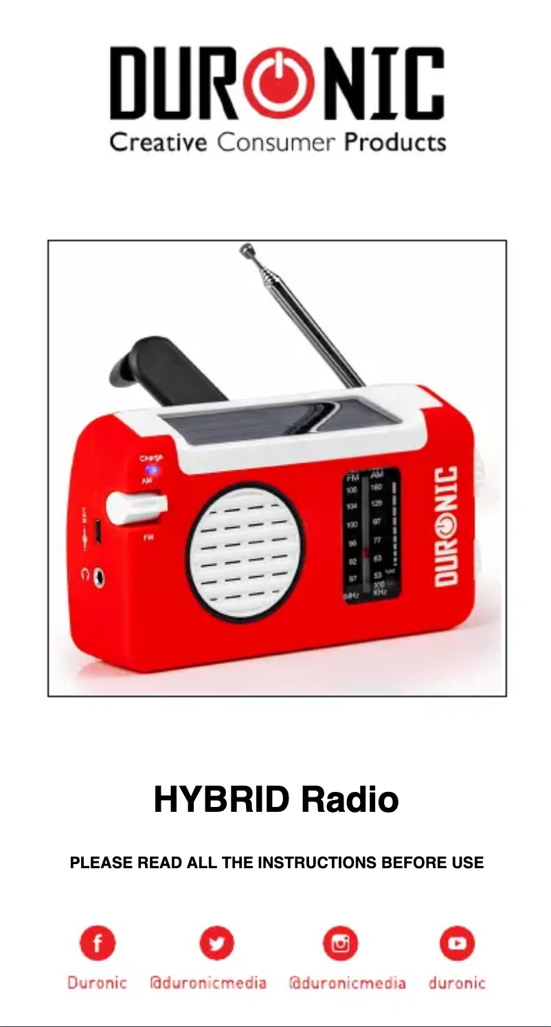 Image de la première page du manuel de l'appareil Hybrid