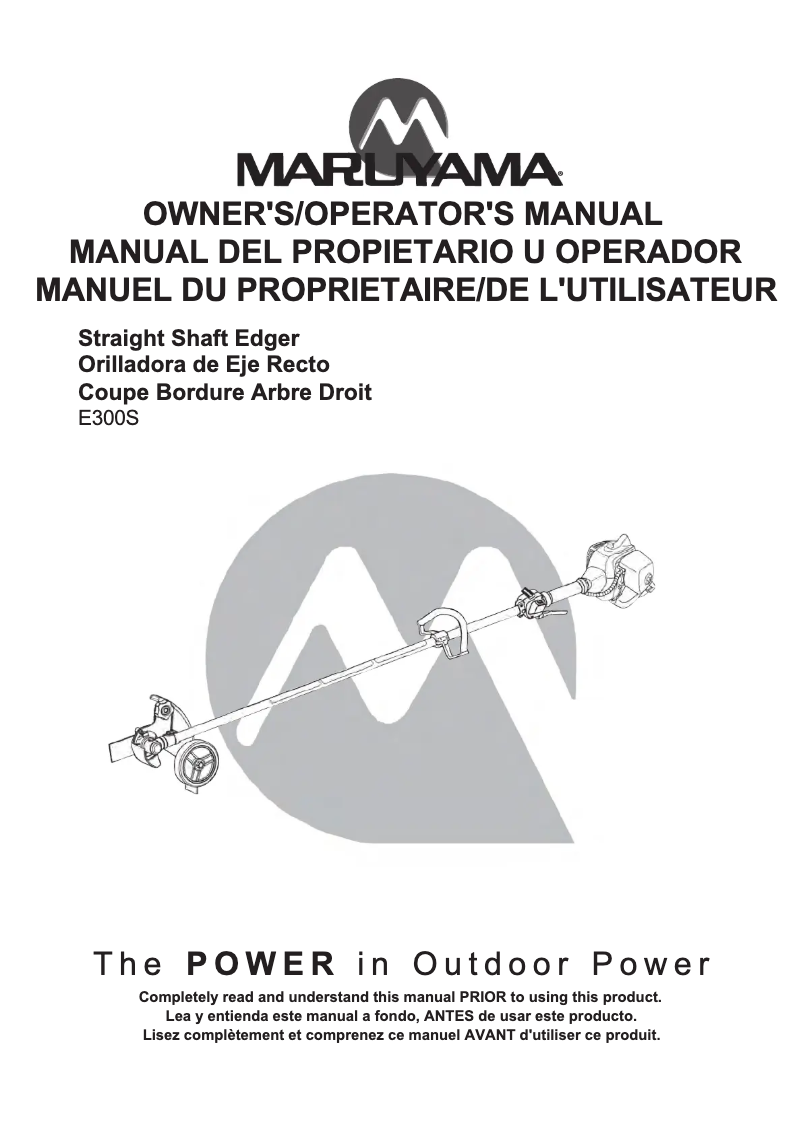 Page 1 de la notice Manuel utilisateur Maruyama E300S