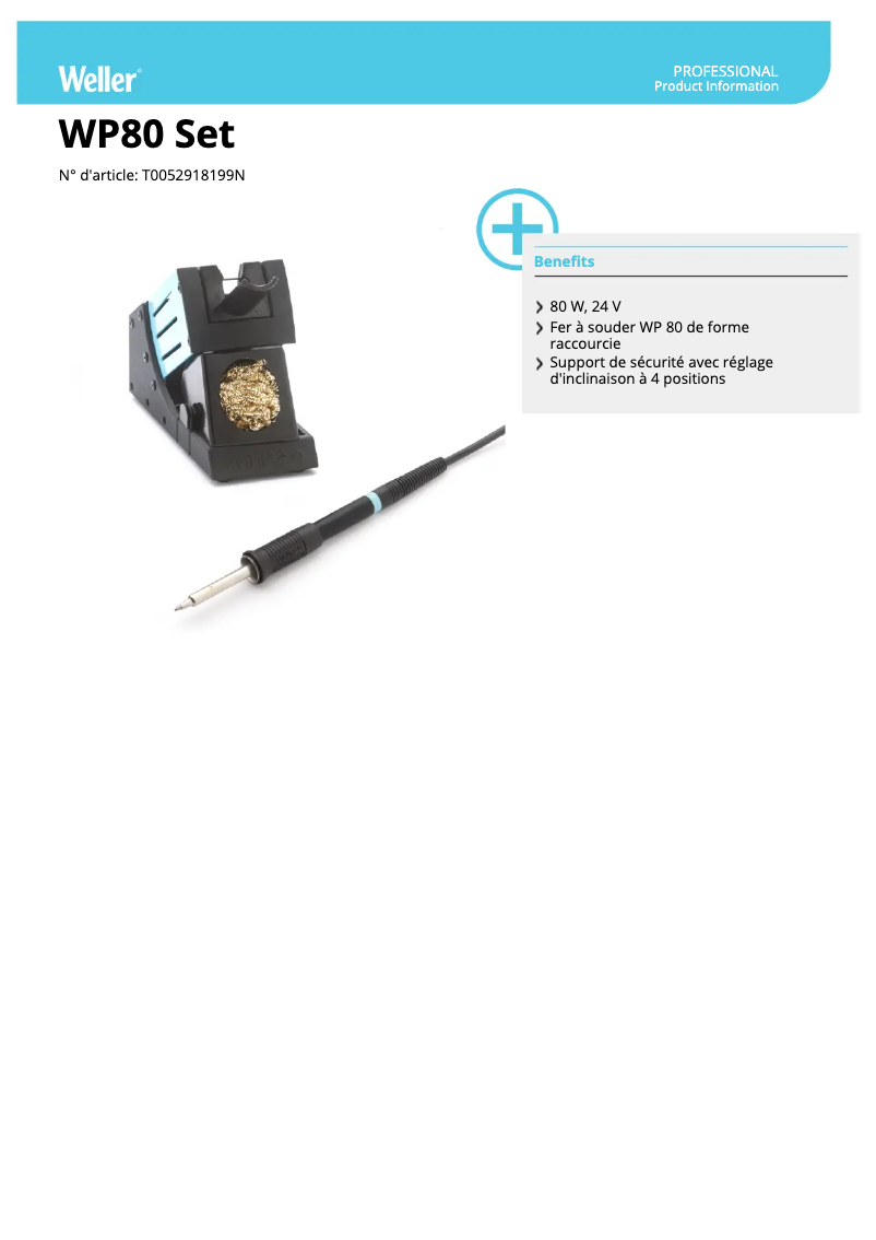 Image de la première page du manuel de l'appareil WP 80