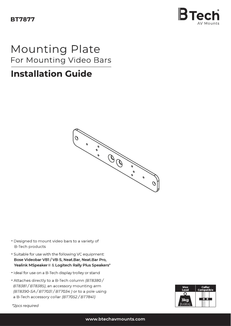 Page n°1 - Manuel utilisateur B-Tech BT7877
