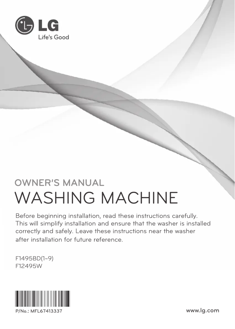 Page n°1 - Manuel utilisateur LG F12495W
