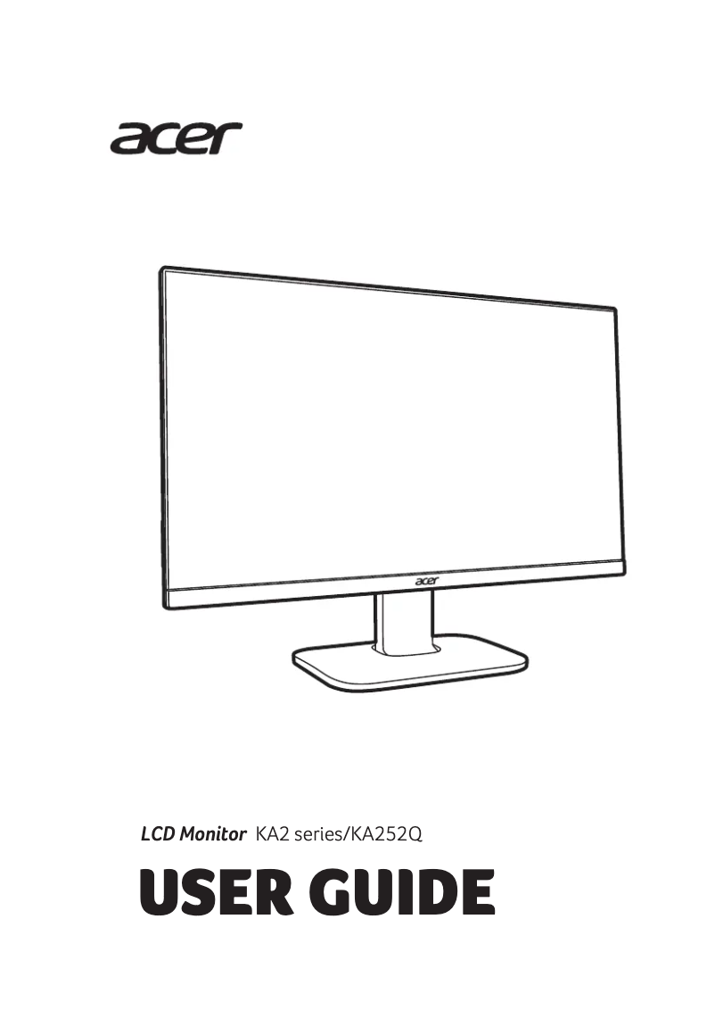 Page n°1 - Guide de démarrage rapide Acer KA252Q