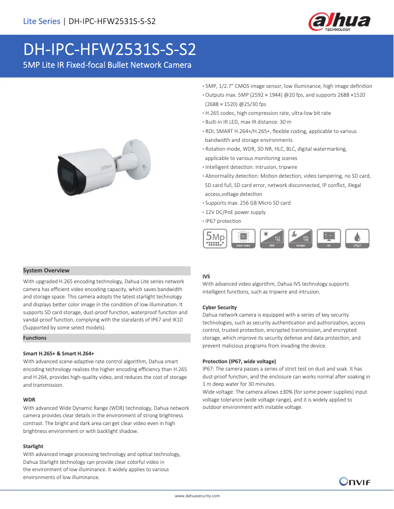 Image de la première page du manuel de l'appareil IPC-HFW2531S-S-S2