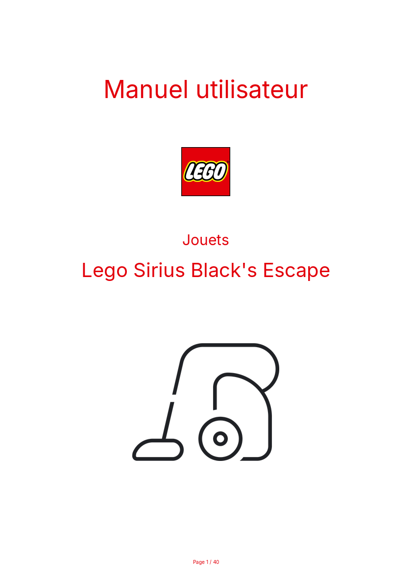 Page n°1 - Manuel utilisateur Lego Sirius Black's Escape