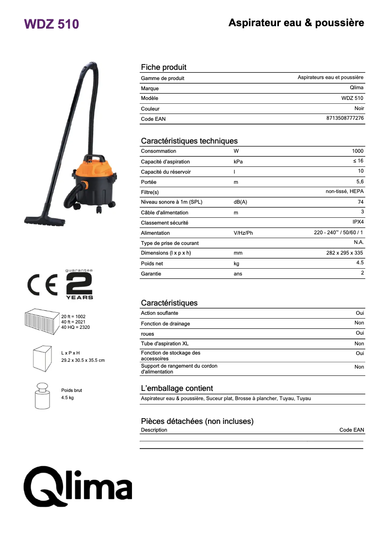 Image de la première page du manuel de l'appareil WDZ 510