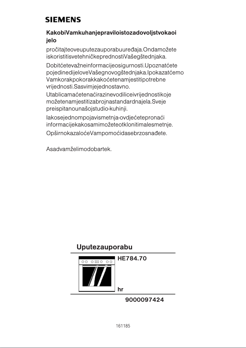 Page 1 de la notice Manuel utilisateur Siemens HE784770