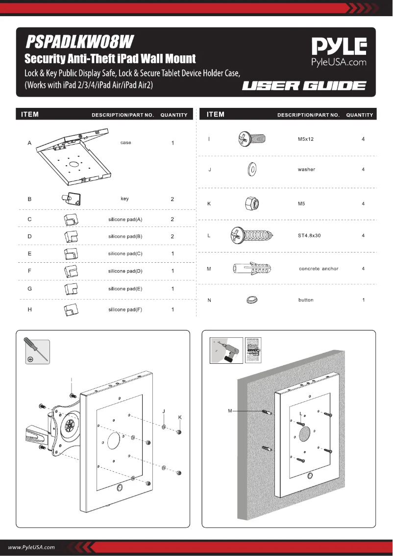 Page n°1 - Manuel utilisateur Pyle PSPADLKW08W