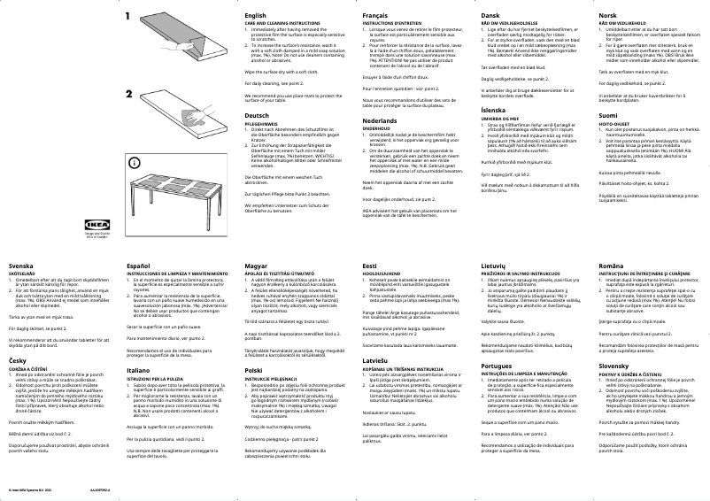 Page 1 de la notice Manuel utilisateur Ikea TUNSTA 505.224.22