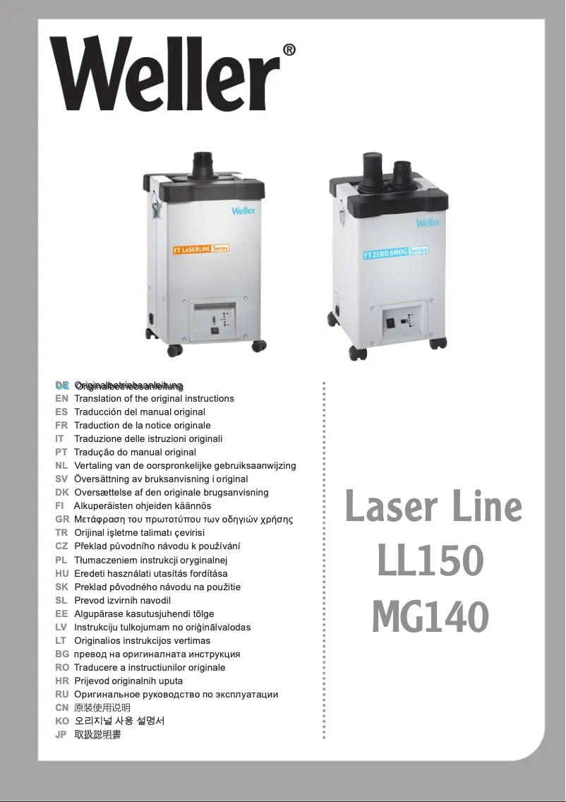 Image de la première page du manuel de l'appareil Laser Line LL 150