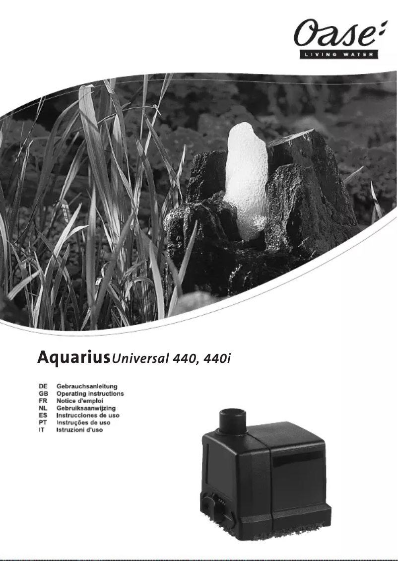 Image de la première page du manuel de l'appareil Aquarius Universal 440