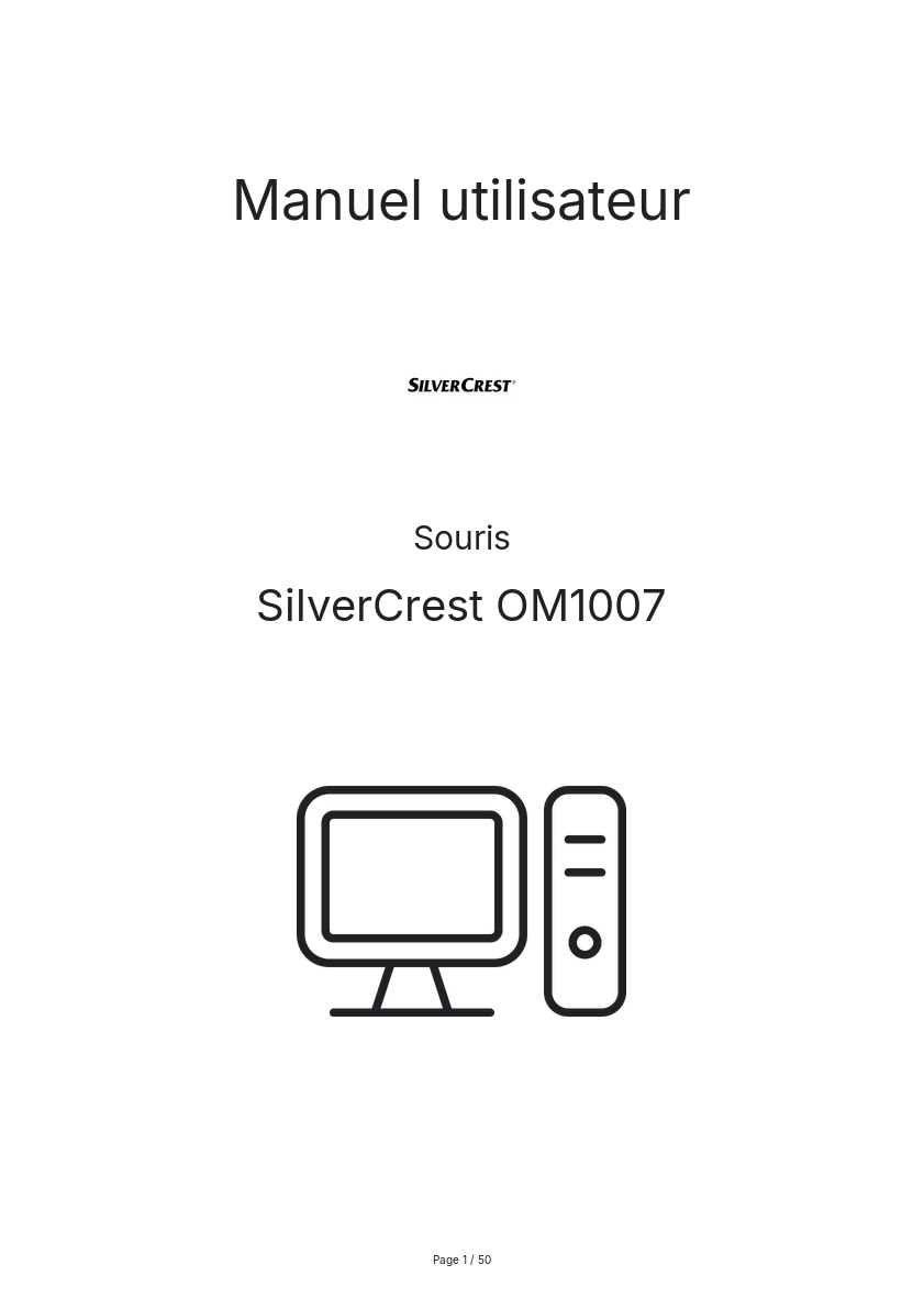 Page n°1 - Manuel utilisateur SilverCrest OM1007
