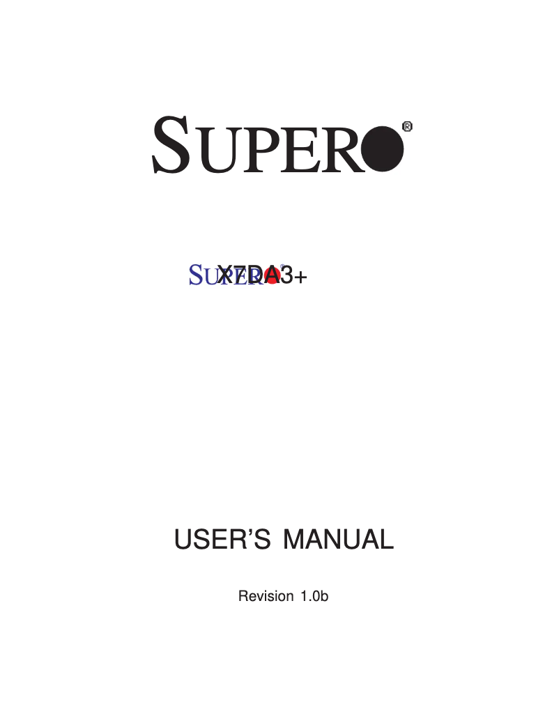 Page 1 de la notice Manuel utilisateur Supermicro X7DA3+