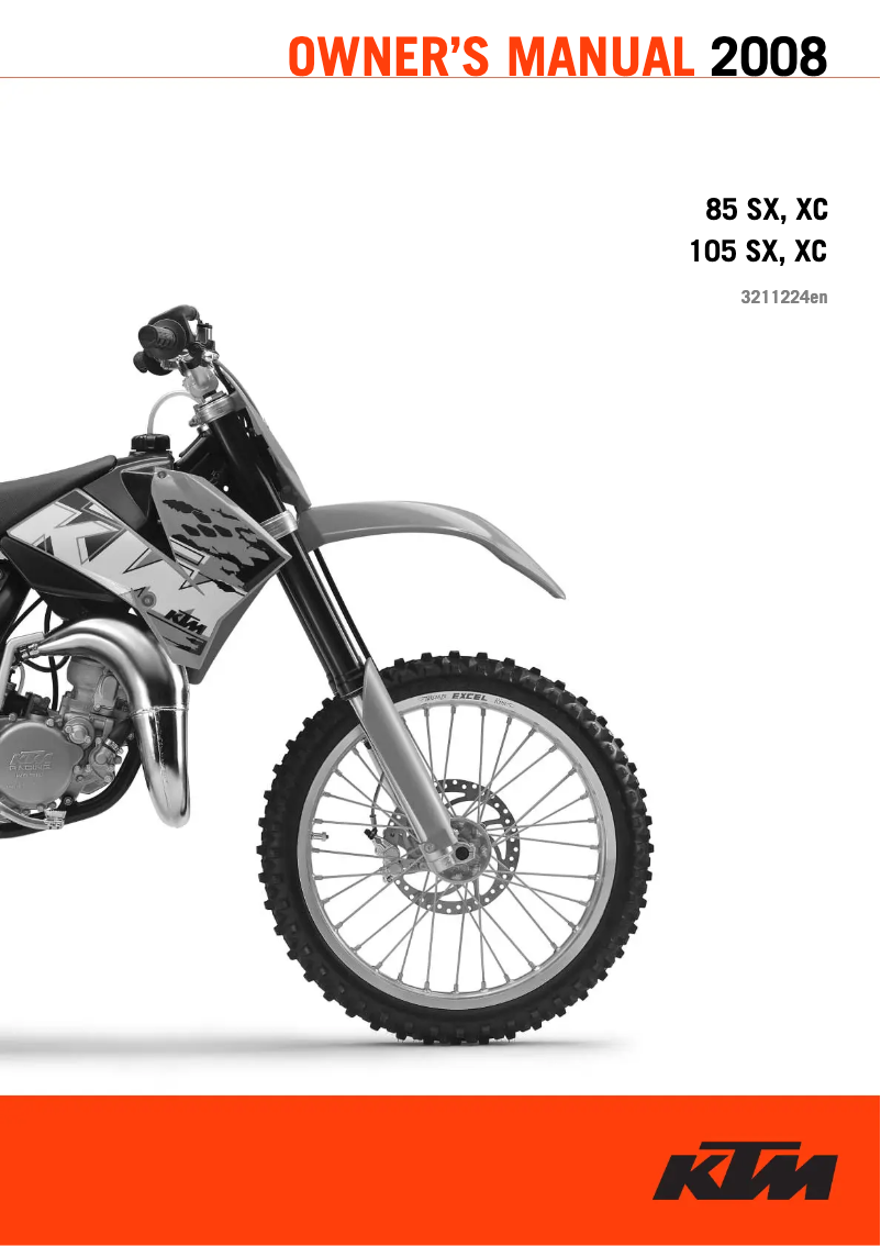 Page n°1 - Manuel utilisateur KTM 85 XC (2008)