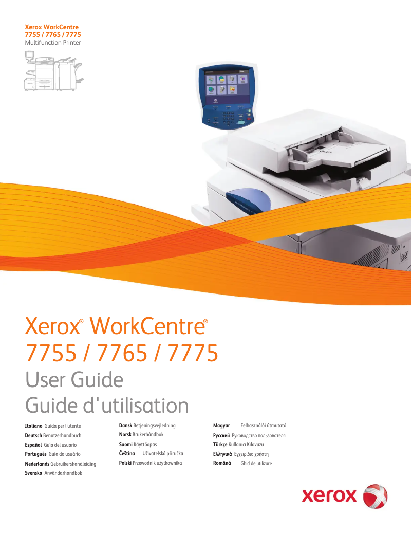 Page 1 de la notice Manuel utilisateur Xerox WorkCentre 7755V UW