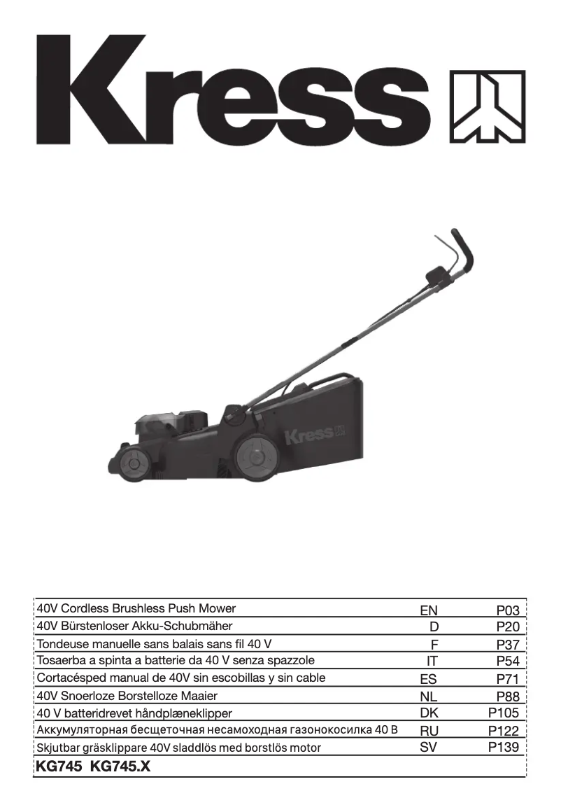Page n°1 - Manuel utilisateur Kress KG745.9