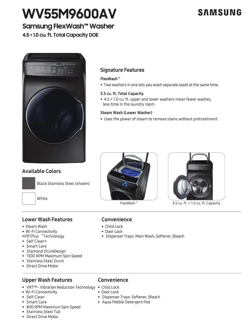 Image de la première page du manuel de l'appareil WV55M9600AW