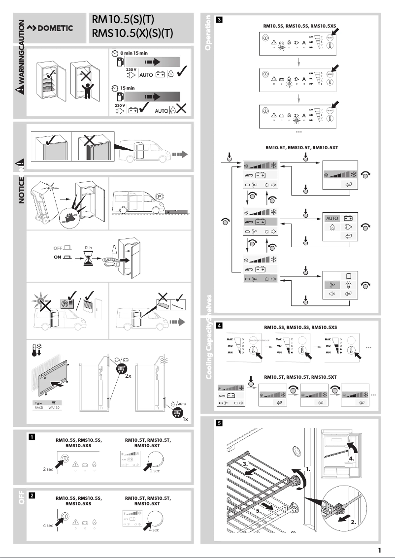 Page 1 de la notice Guide de démarrage rapide Dometic RMS 10.5T